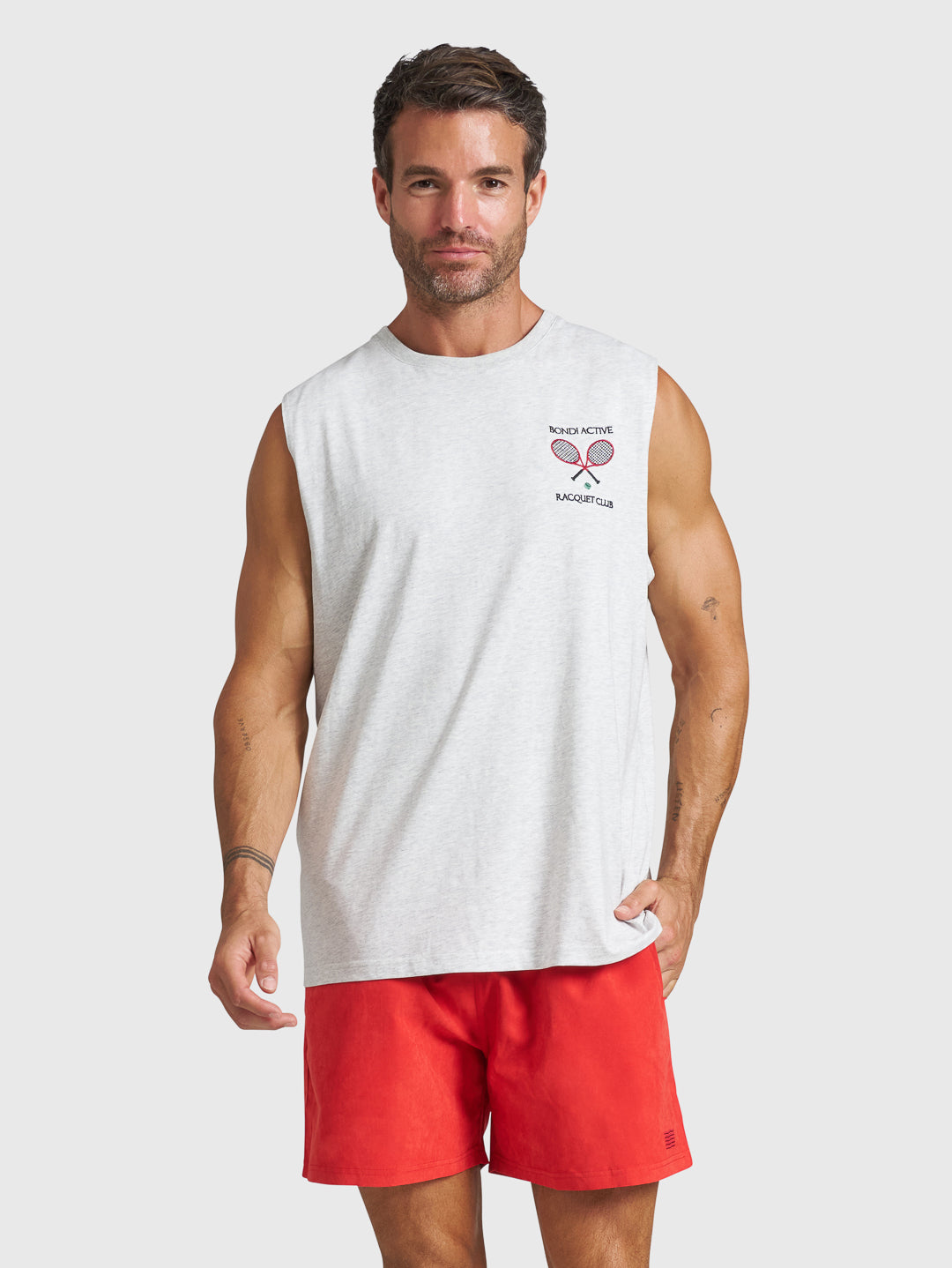 RACQUET CLUB TANK - Grey Marle