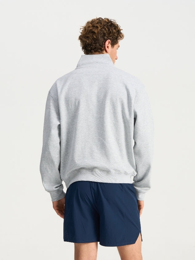 1/4 Zip Sweat - Grey Marle