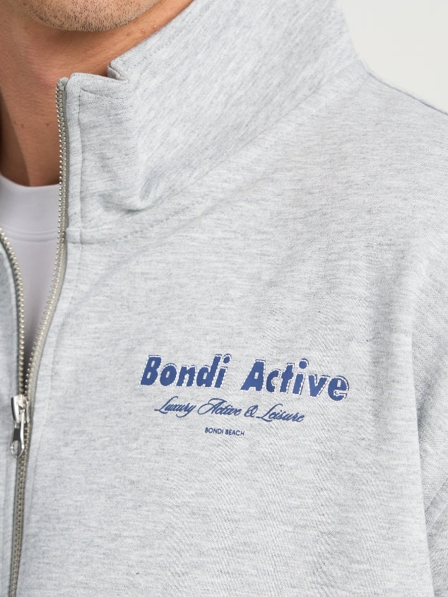 1/4 Zip Sweat - Grey Marle