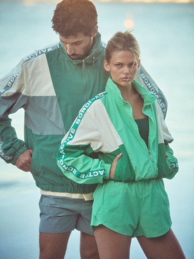 Windbreaker Hoodie - Green Multi