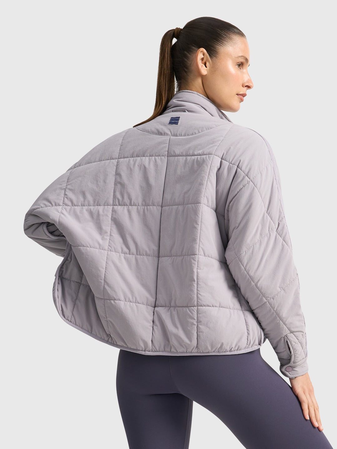 COURT SIDE QUILTED JACKET-DUSTY PURPLE