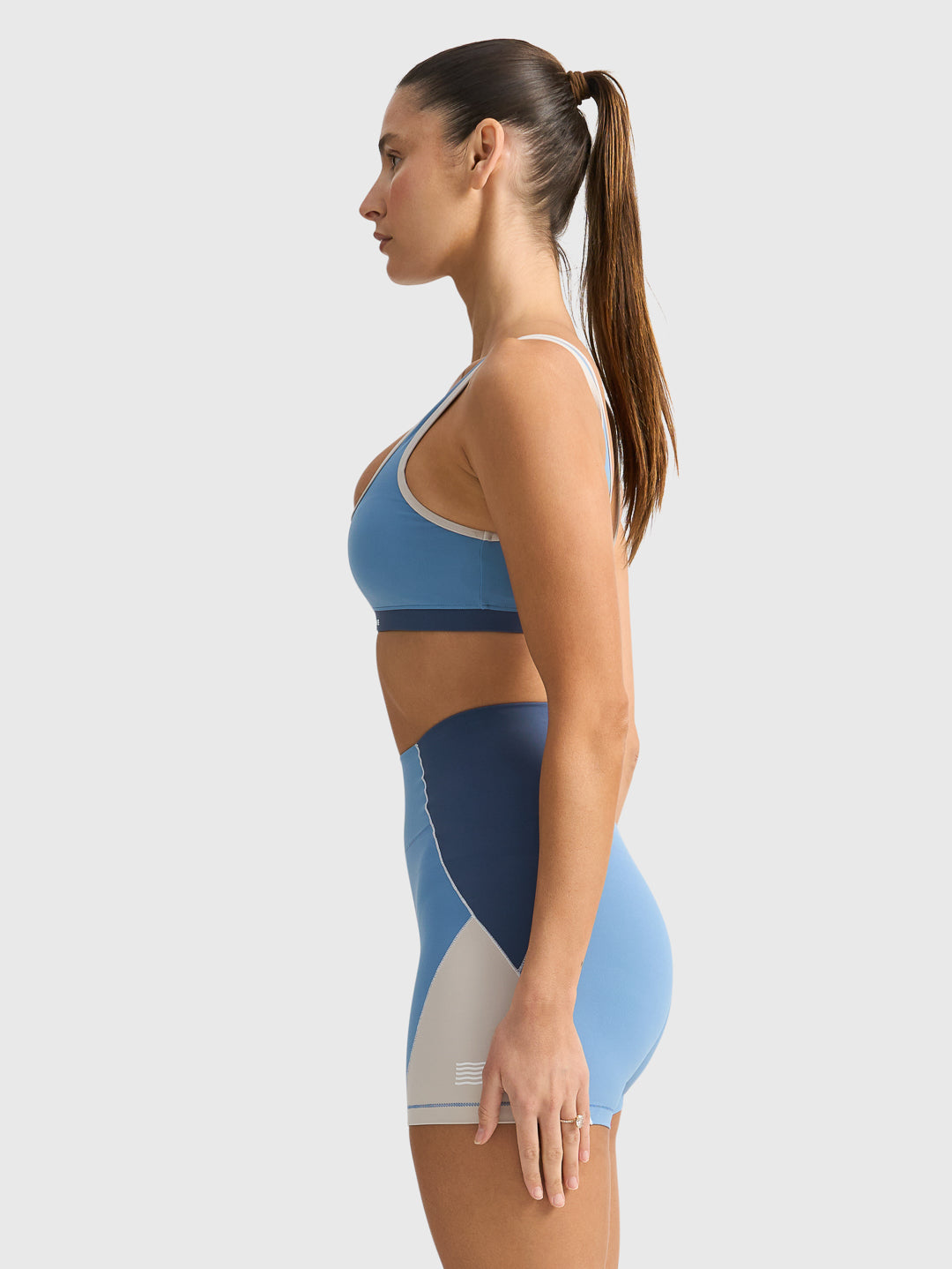 SPORT CLUB SCOOP NECK BRA - BLUE