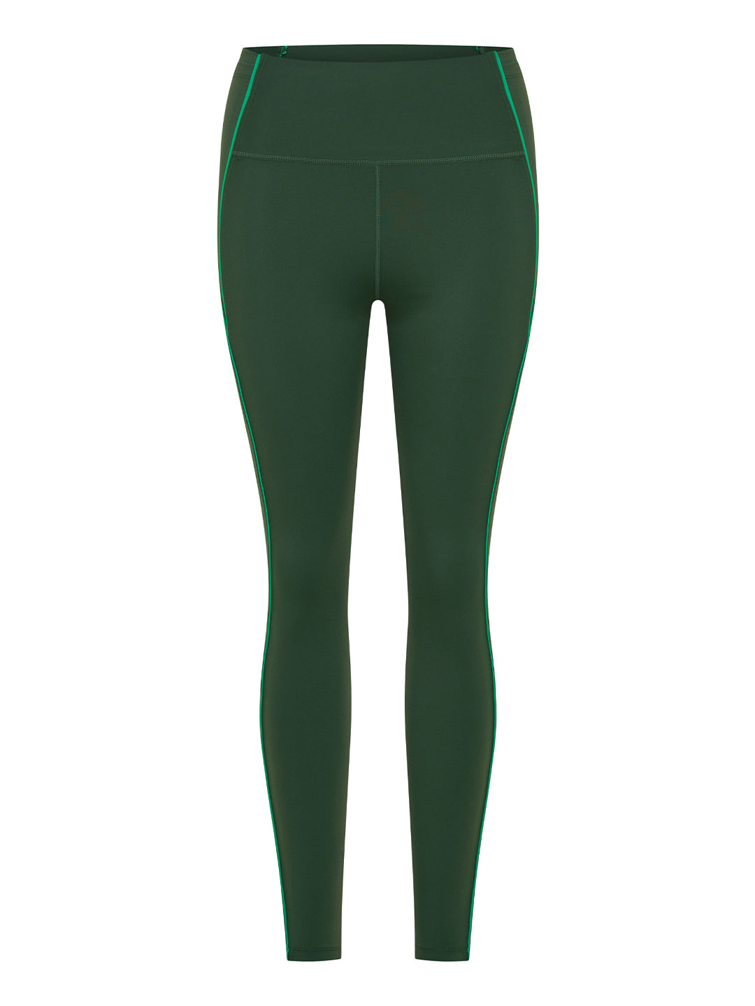 Piped Full Length Leggings - Green