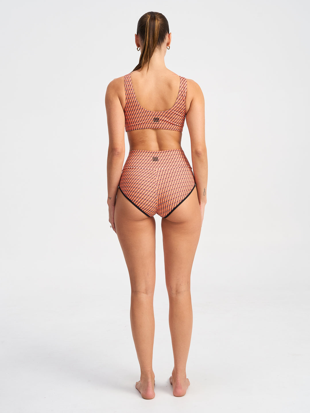 SCOOP NECK SWIM TOP - Geo Orange