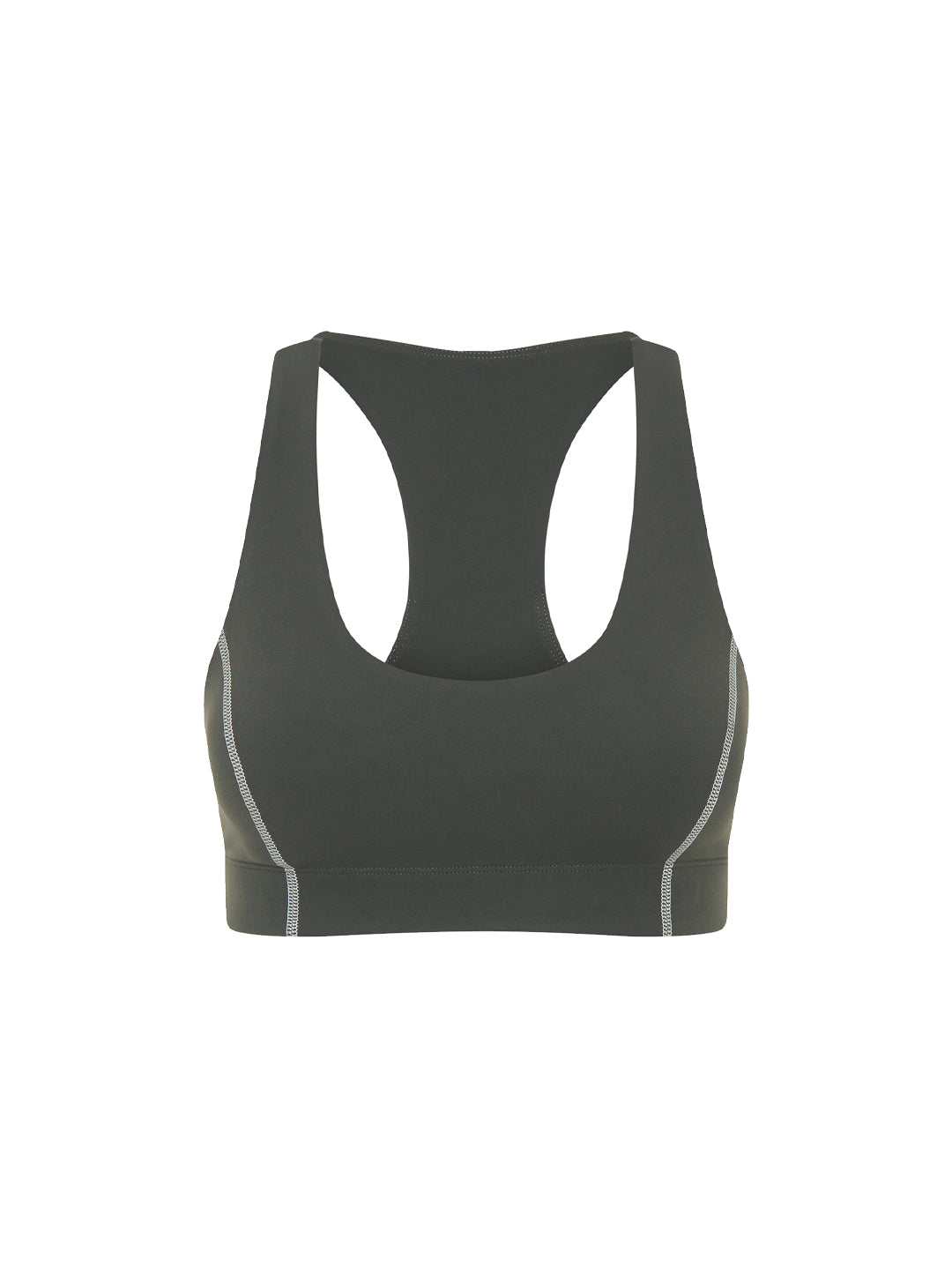 asphalt grey high-support sports bra crop front view product image