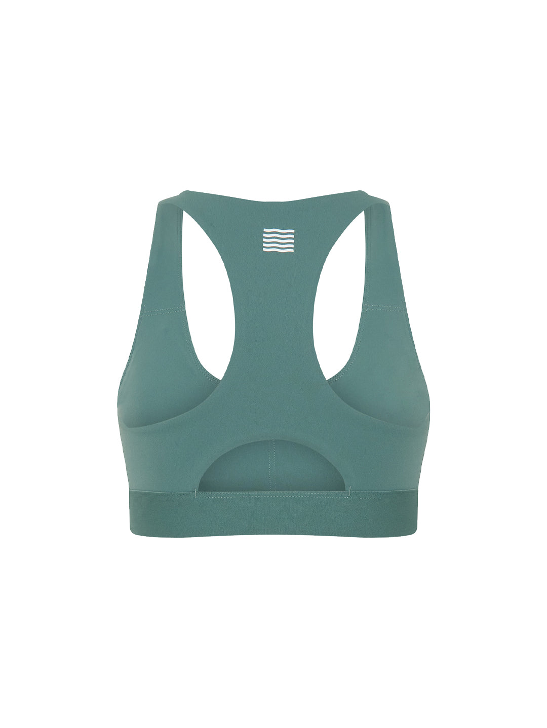 Jade green high-support sports bra crop back view product image