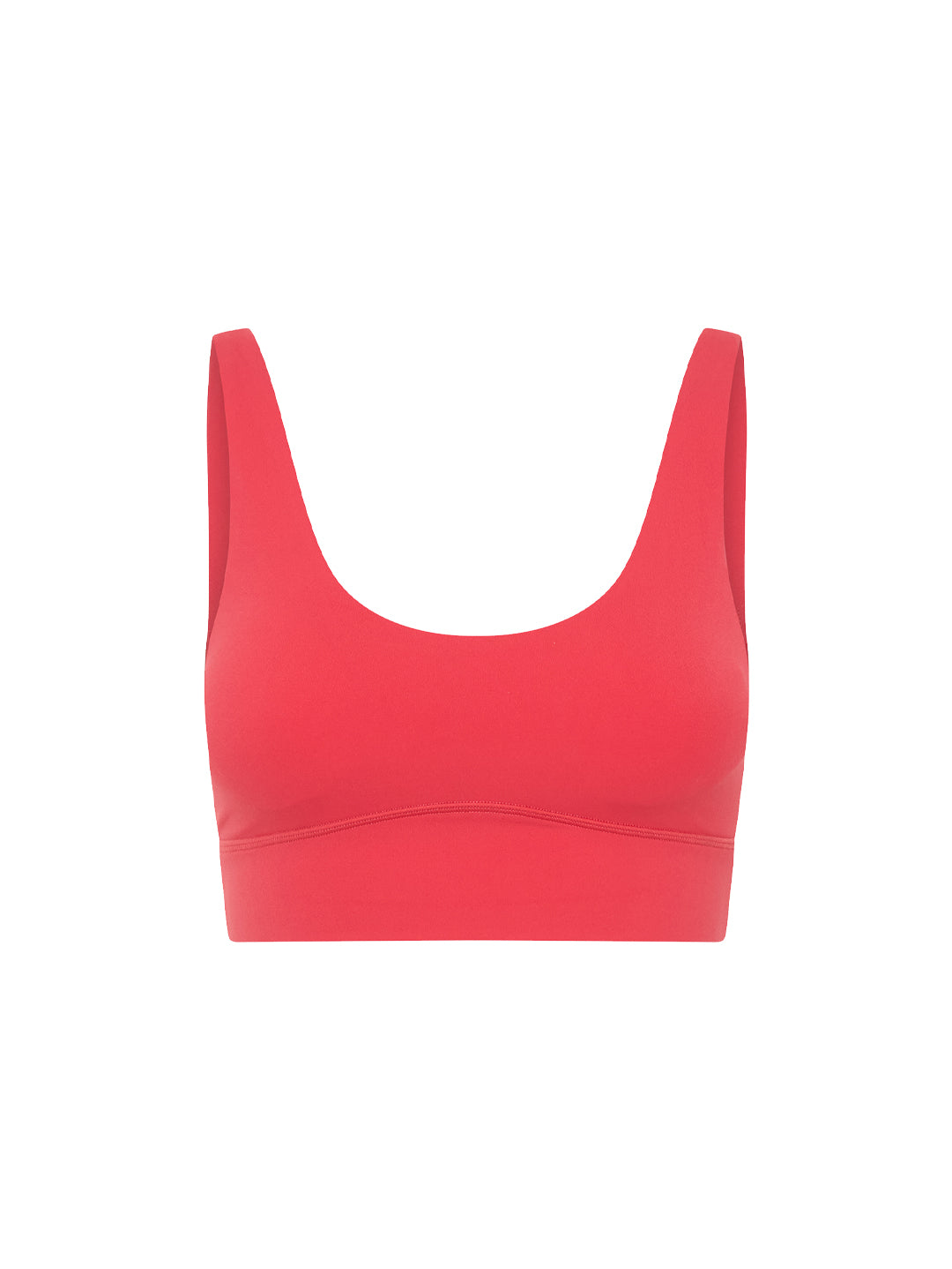 bright coral sports bra crop front view product image