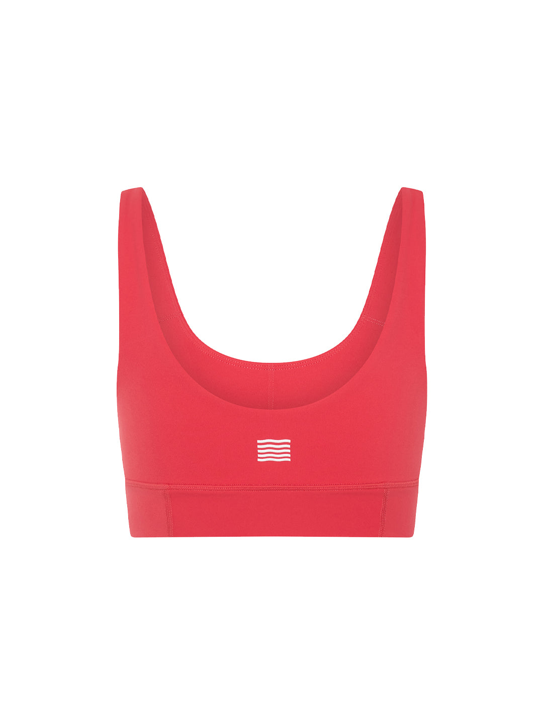 bright coral sports bra crop back view product image