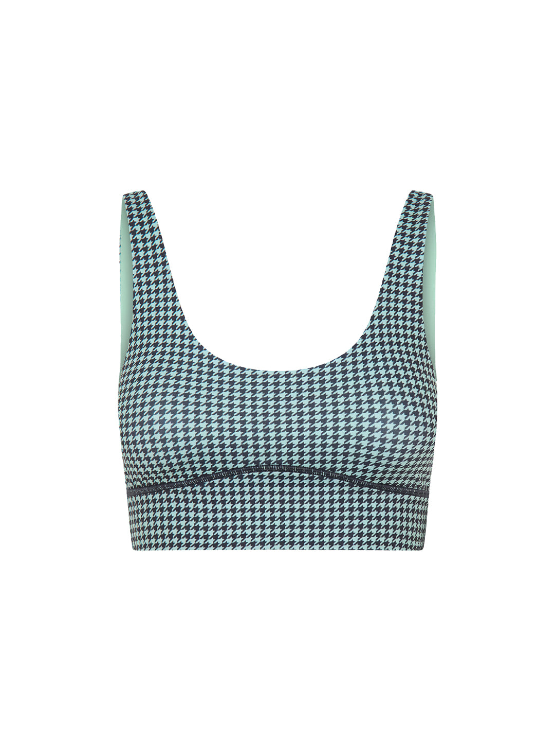 mini houndstooth sports bra crop front view product image