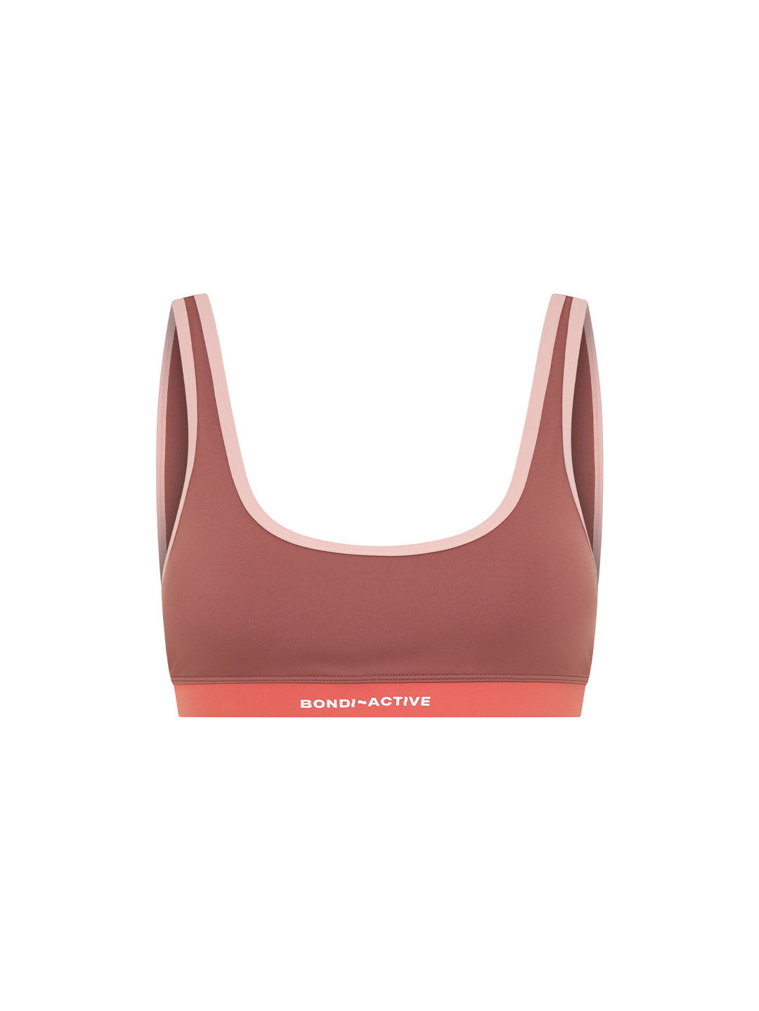 SPORT CLUB SCOOP NECK BRA - CAFFE