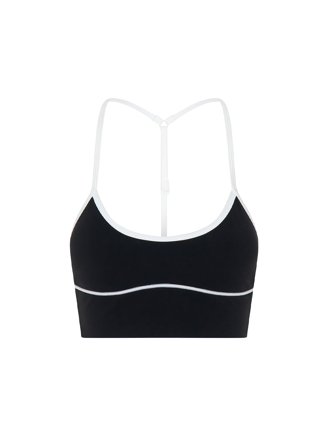 black and white sports bra crop front view product image