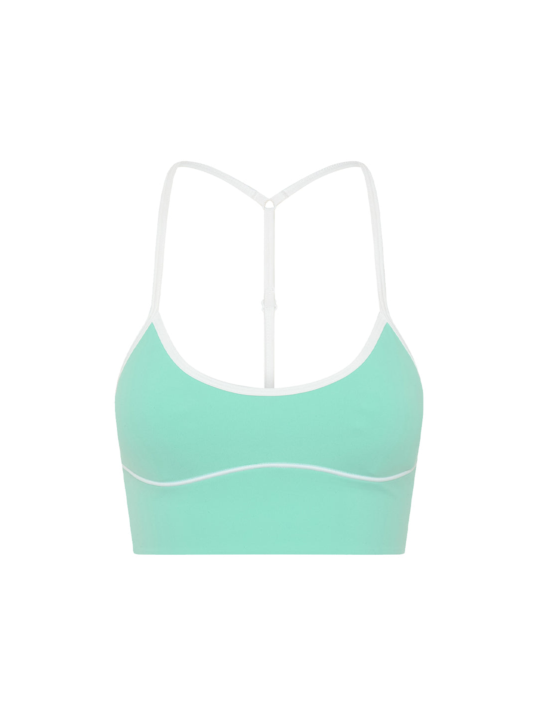 mint green sports bra crop front view product image