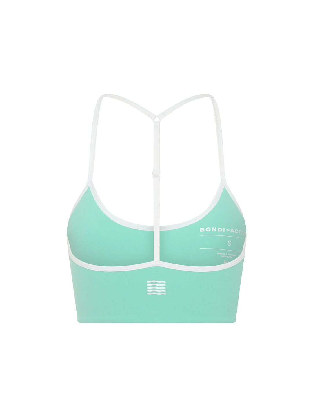 mint green sports bra crop back view product image