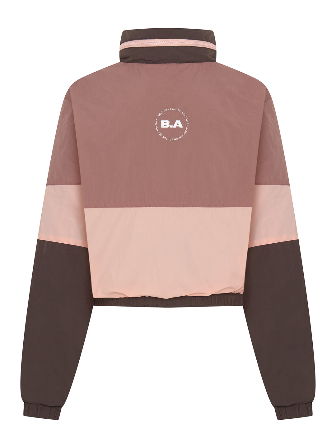 GLORY DAYS CROPPED WINDBREAKER - BROWN MULTI