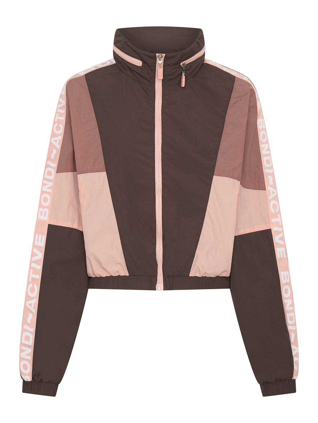 GLORY DAYS CROPPED WINDBREAKER - BROWN MULTI