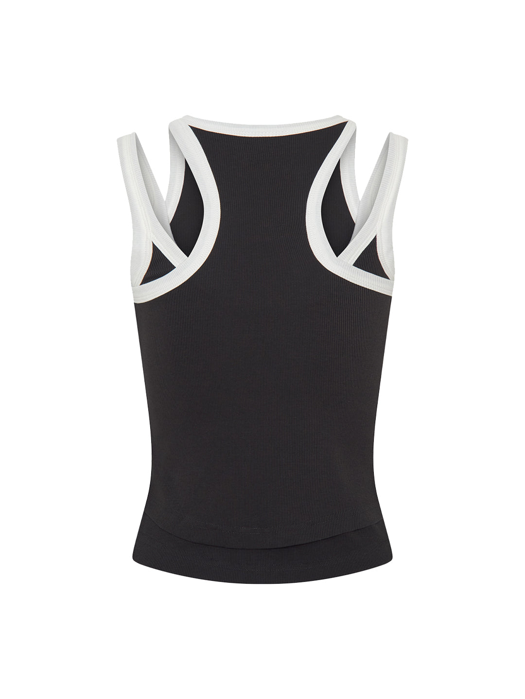 asphalt grey and white layered tank back view product image