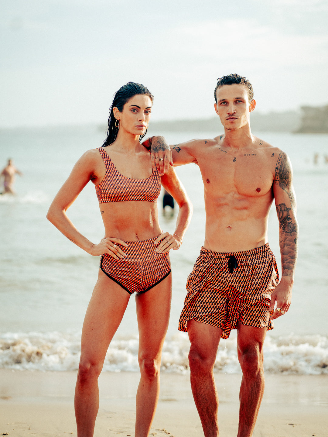 CHEEKY SWIM BOTTOM - Geo Orange