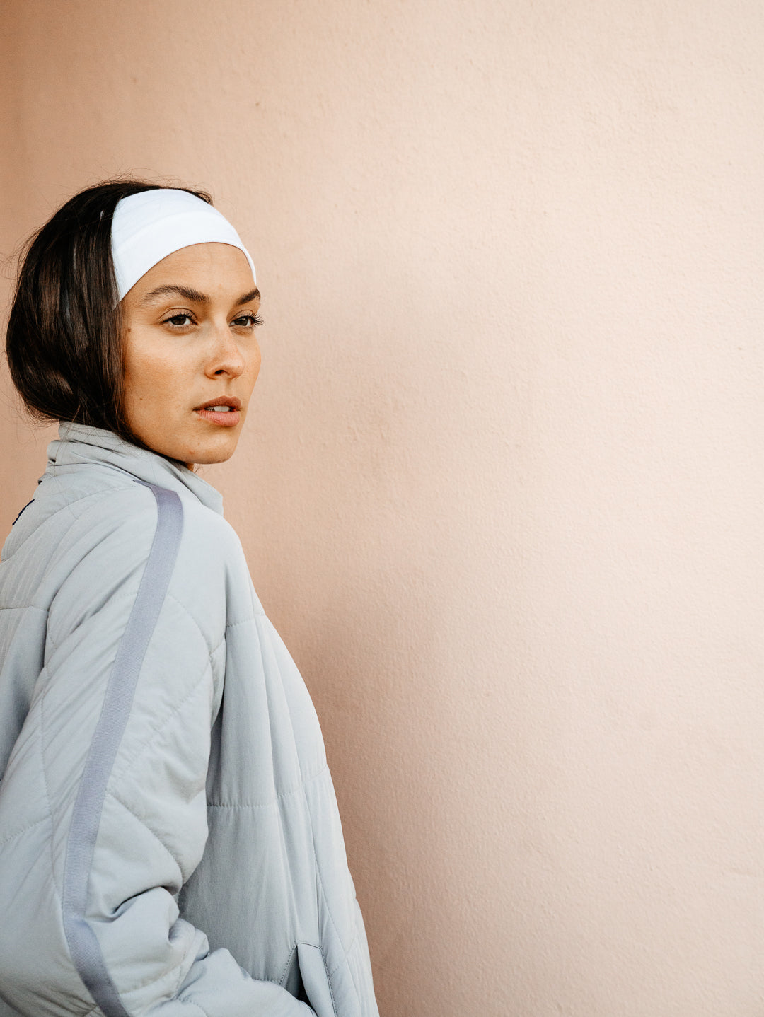 COURT SIDE QUILTED JACKET-DUSTY PURPLE