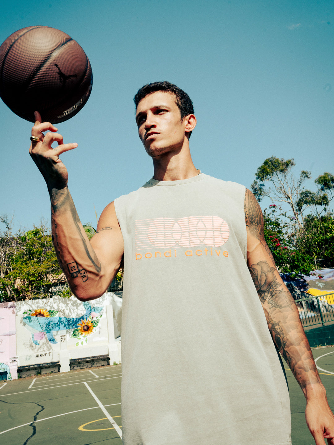 OVERSIZED GRAPHIC TANK - Cocoa