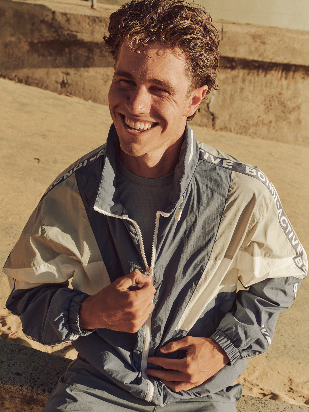 GLORY DAYS HOODED WINDBREAKER - BLUE MULTI