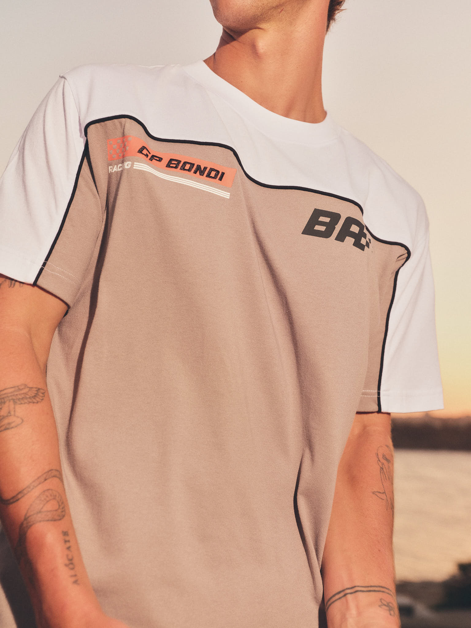 Speedway Sponsor Tee - White/Asphalt