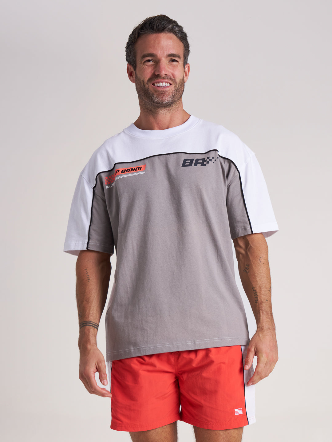 Speedway Sponsor Tee - White/Asphalt