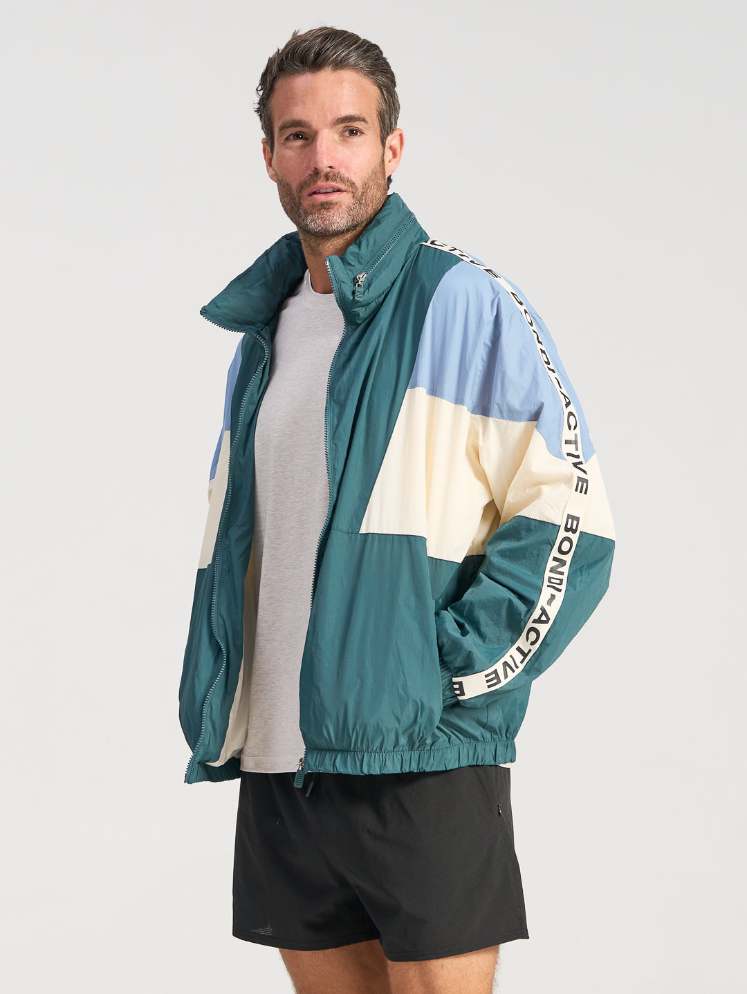 Forma Windbreaker Hoodie - Teal Multi