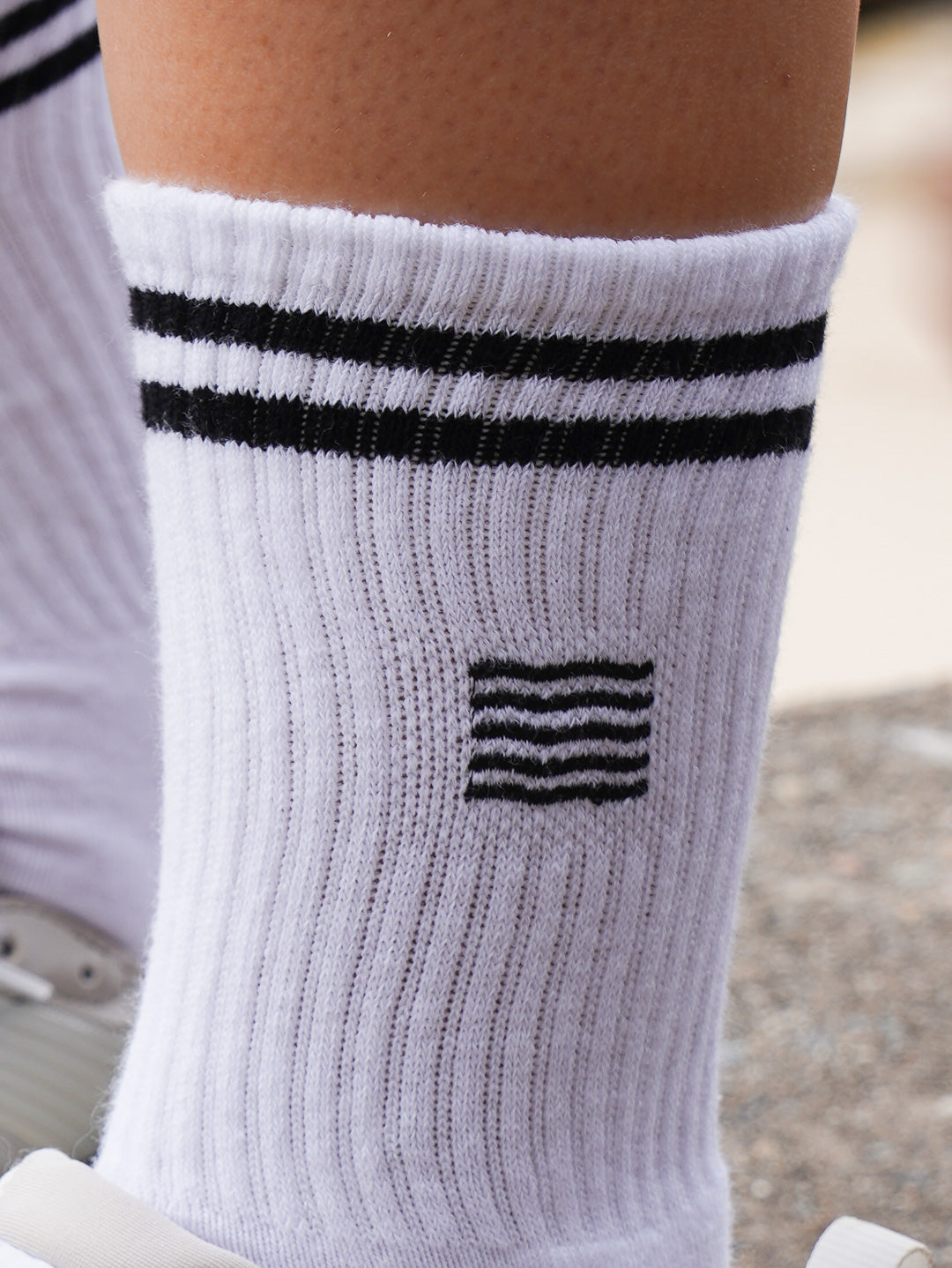 Stripe Logo Sock 2 Pack (White/Black)