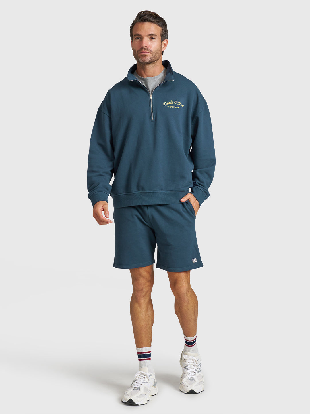 Forma 1/4 Zip Sweat - Washed Teal