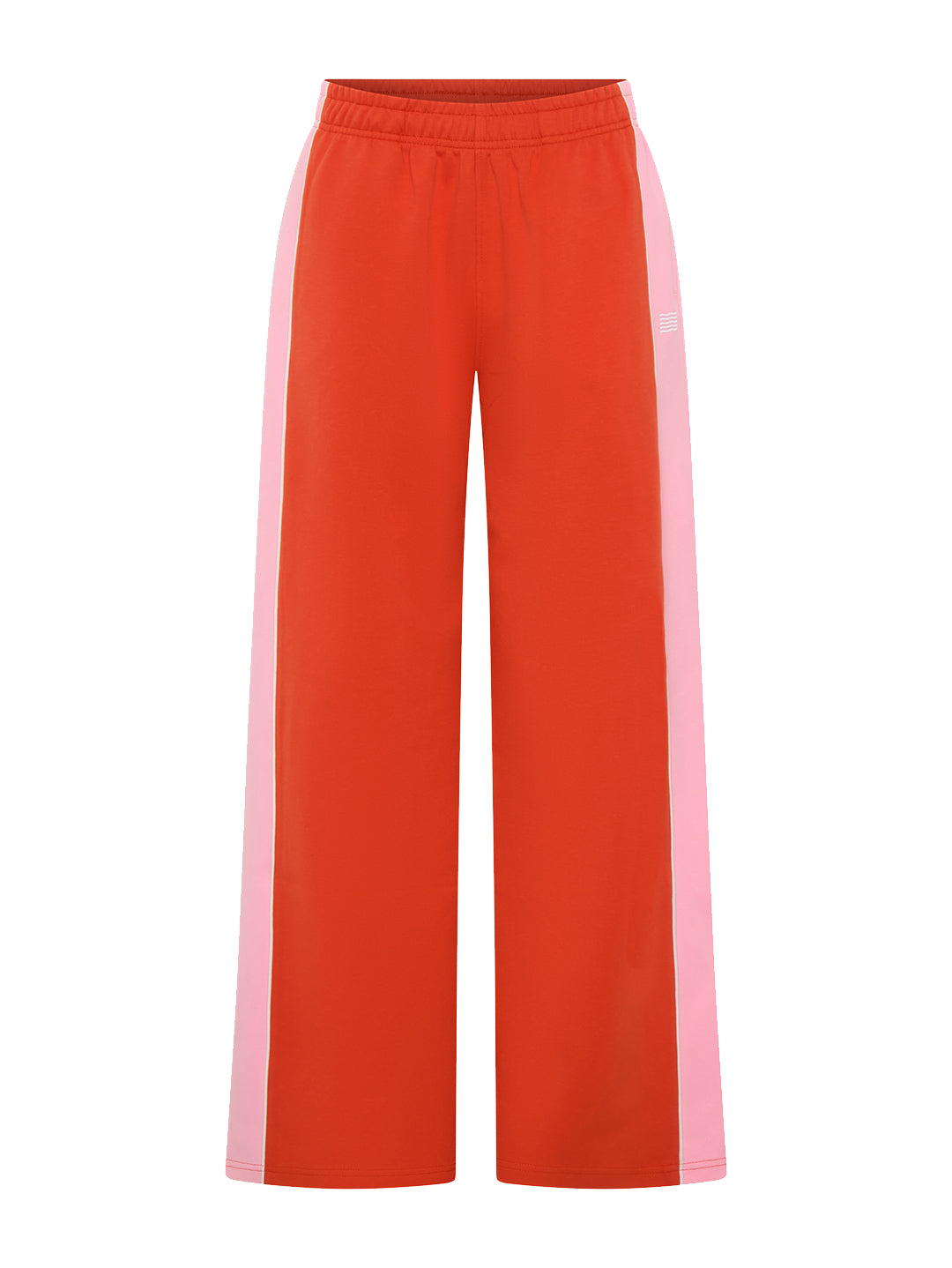 tomato red and pink wide leg pant front view product image