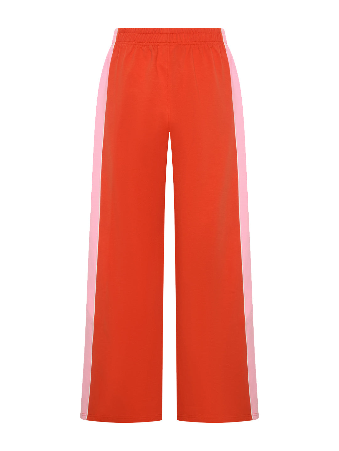 tomato red and pink wide leg pant back view product image