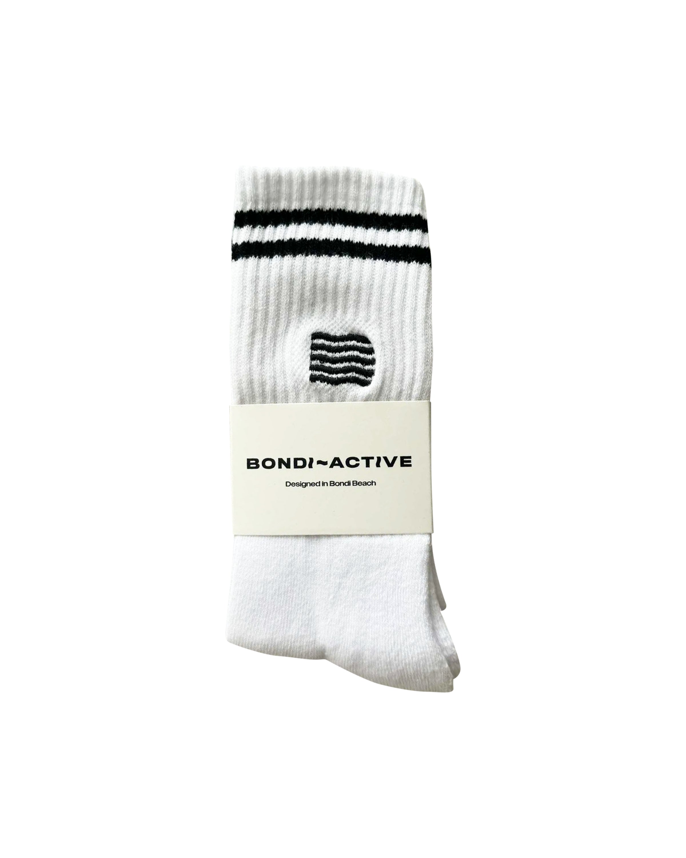 Stripe Logo Sock 2 Pack (White/Black)