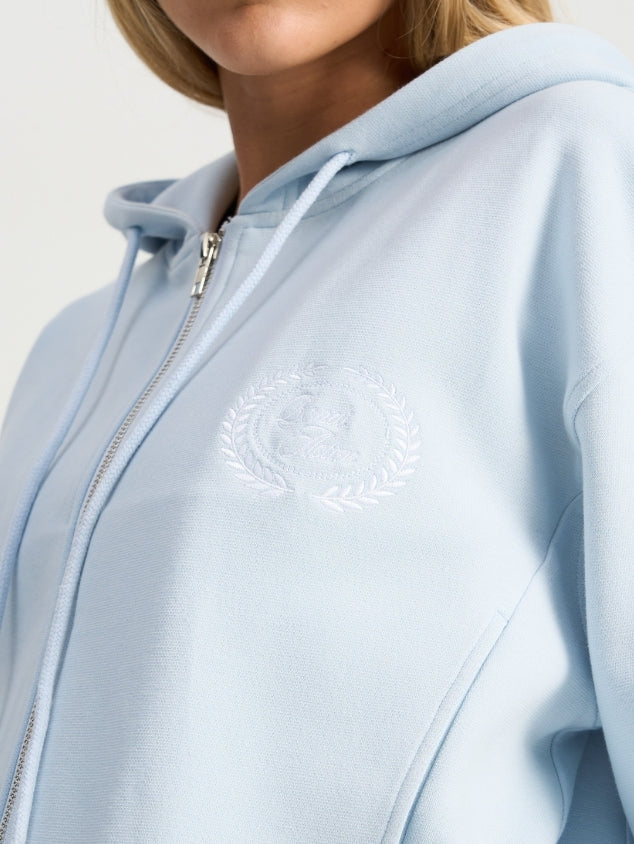Slow Mode Crop Hoodie - Chambray Blue