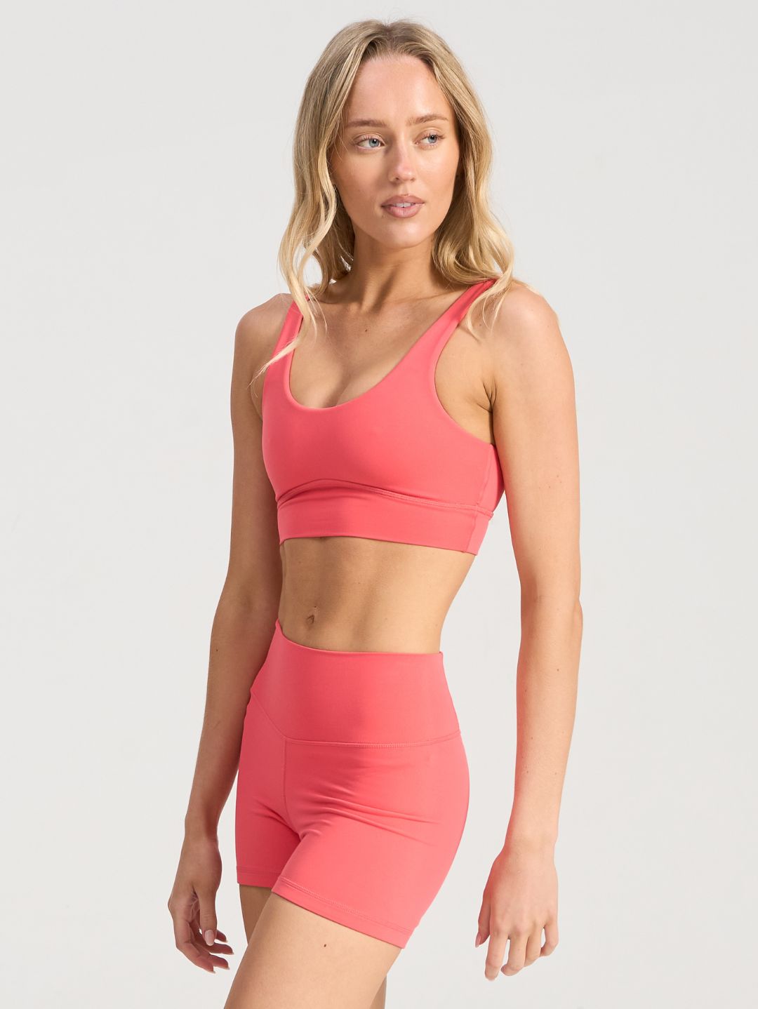 Speedway Repetition Crop - Bright Coral