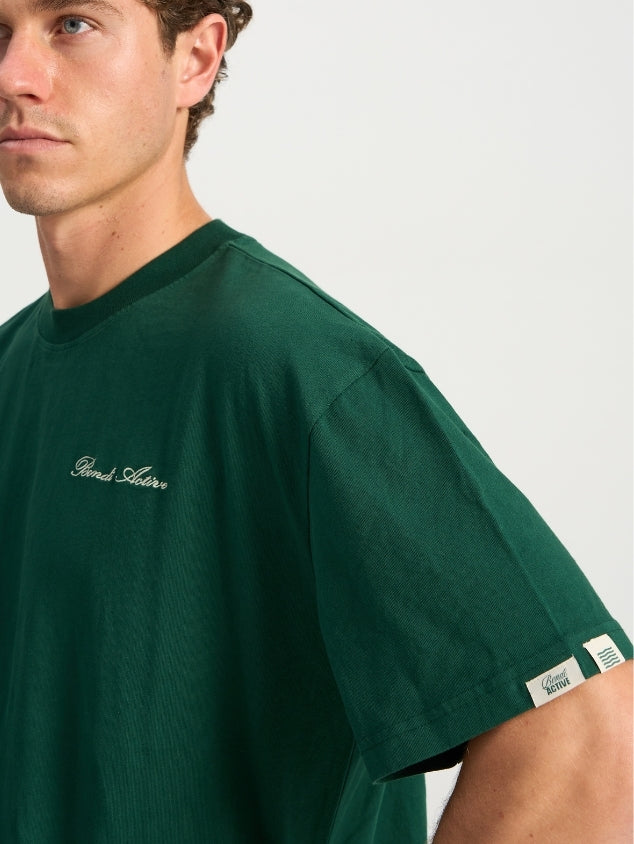 Cursive Tee - Deep Green