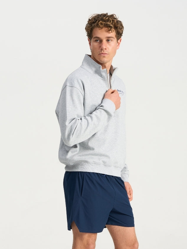 1/4 Zip Sweat - Grey Marle