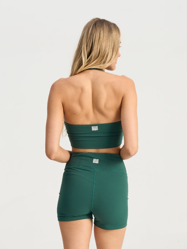 Sustain Halter Crop - Sea Green