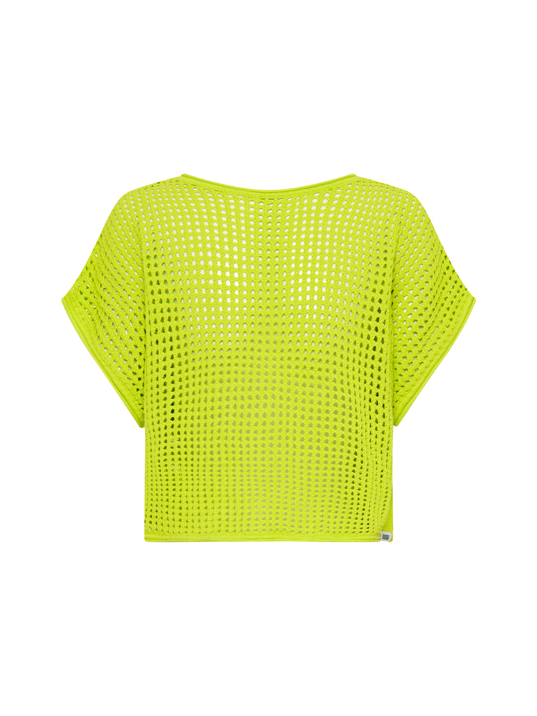 Sports Club Pointelle Crop Tee - Chartreuse