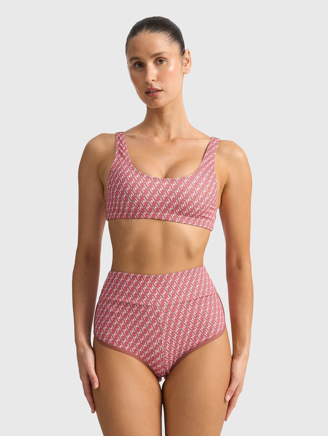 SPORT CLUB GEO CHEEKY SWIM TOP - GEO PINK
