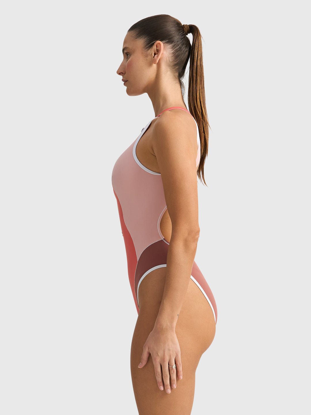 SPORT CLUB HYBRID SWIMSUIT - Caffe