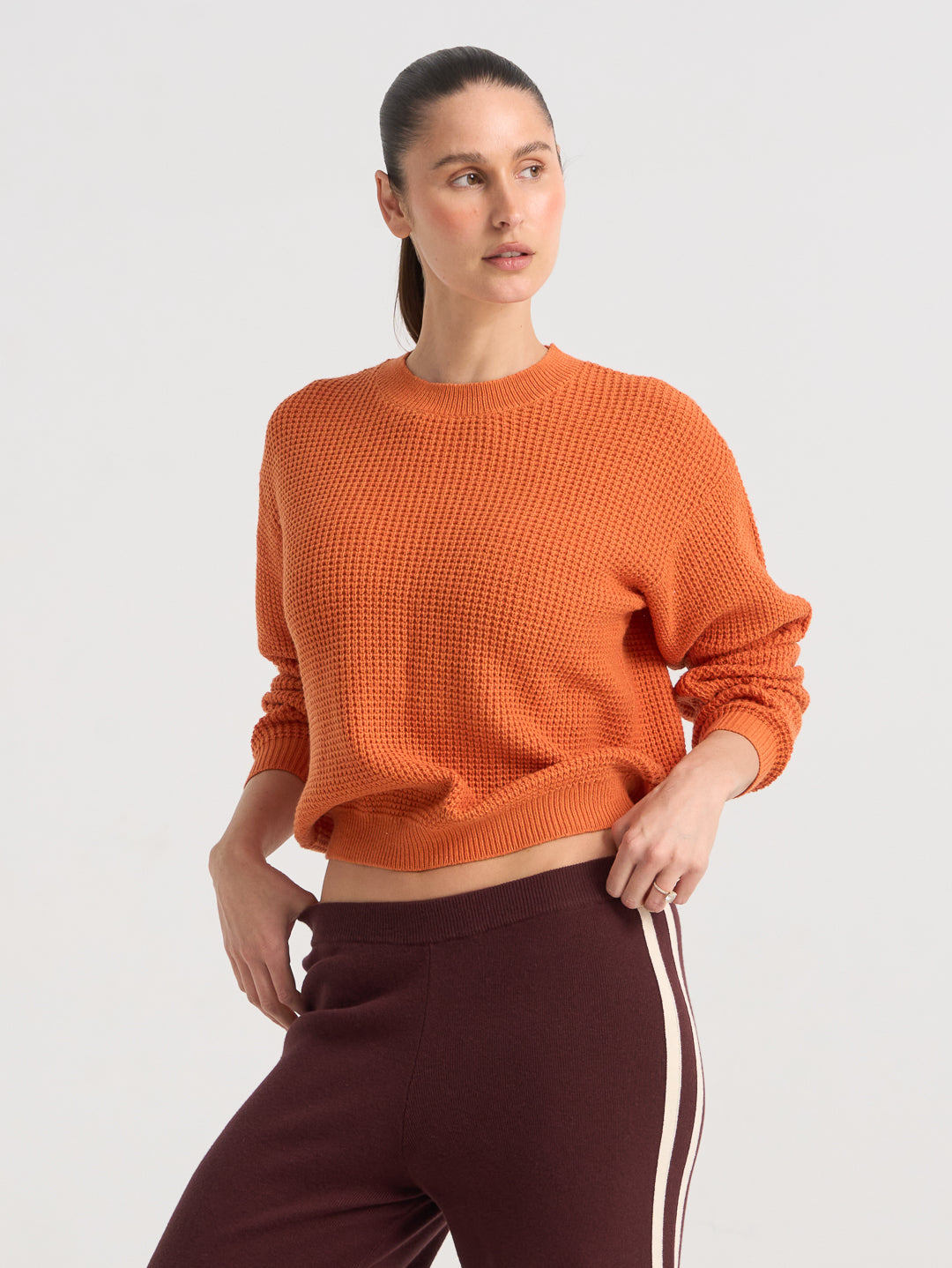 Forma Waffle Knit - Burnt Orange