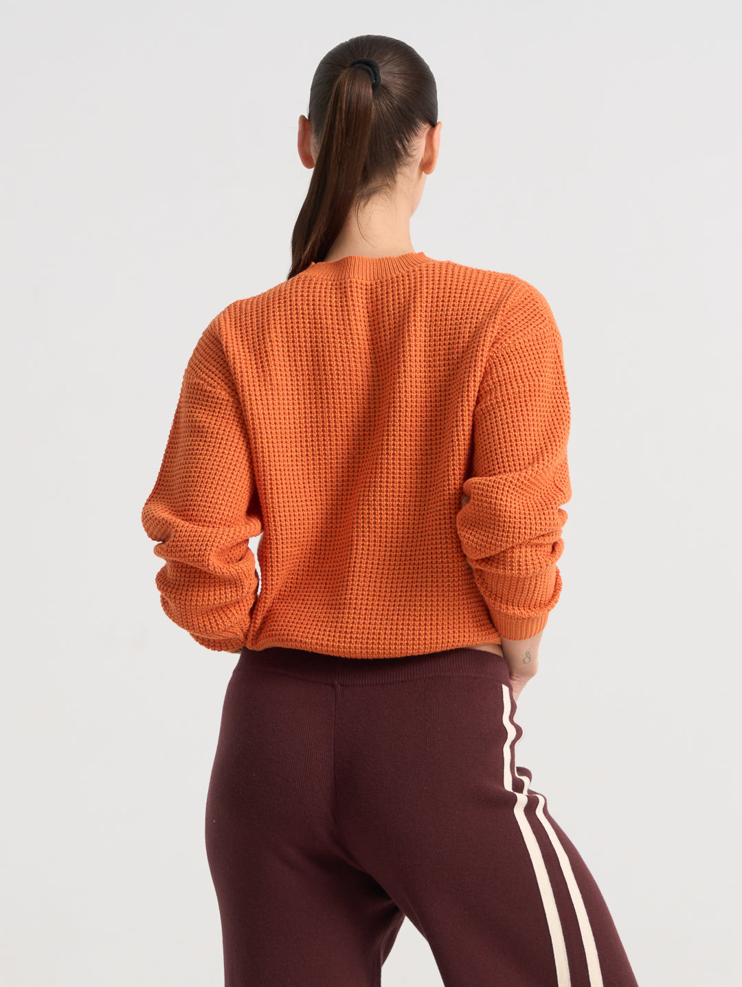 Forma Waffle Knit - Burnt Orange