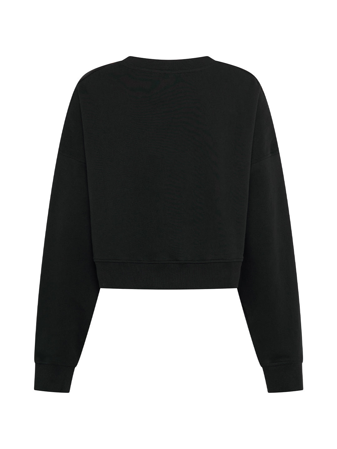 Cropped Interlock Sweat  - Black