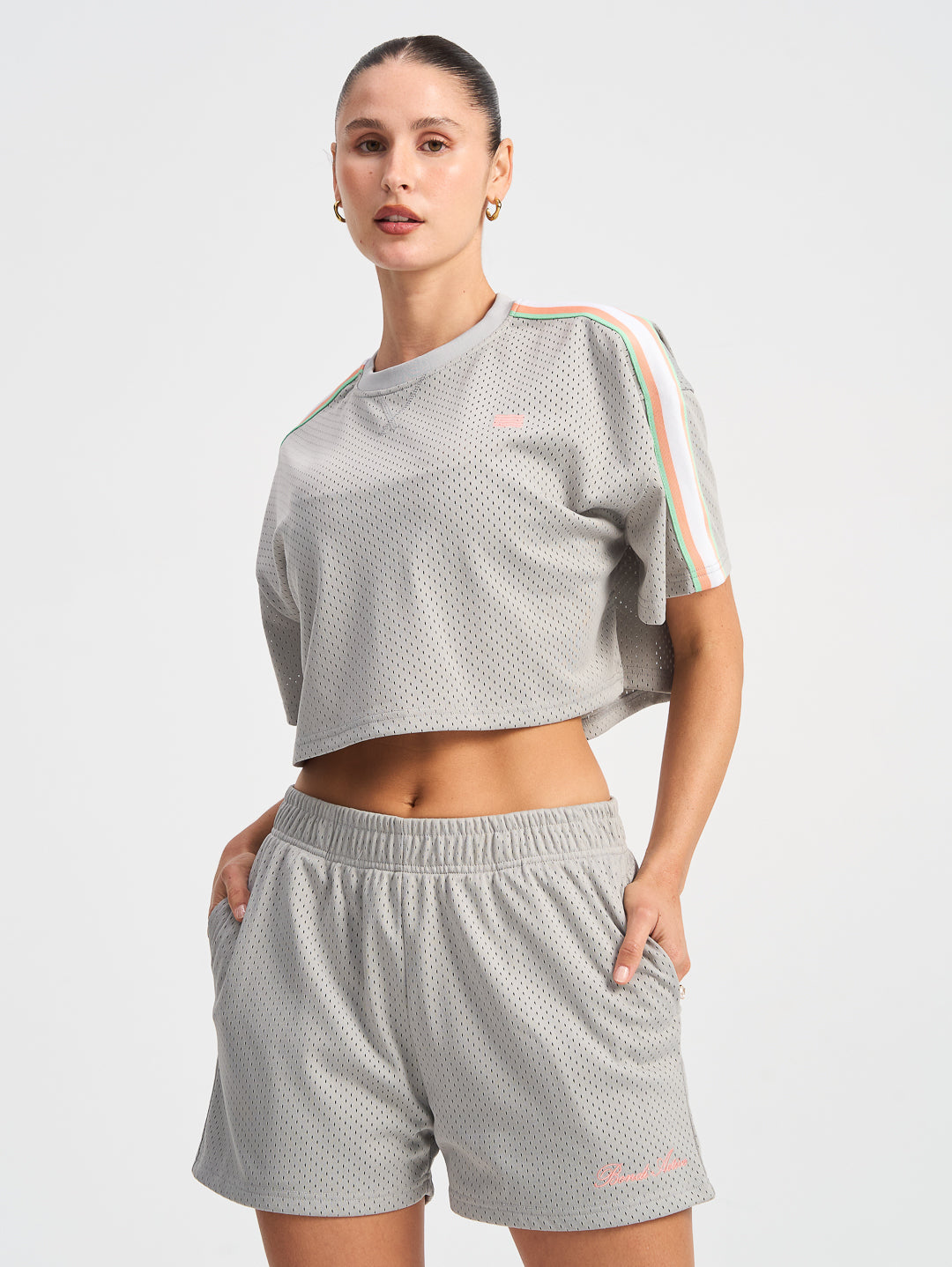 OVERSIZED CROPPED MESH TEE