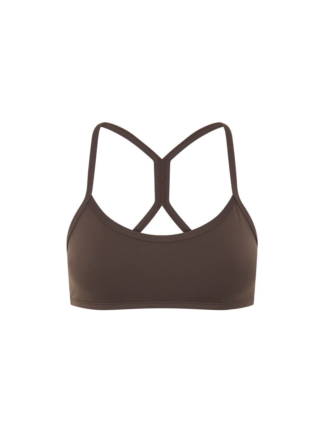 BASELINE STRAPPY SCOOP BRA - CHOCOLATE