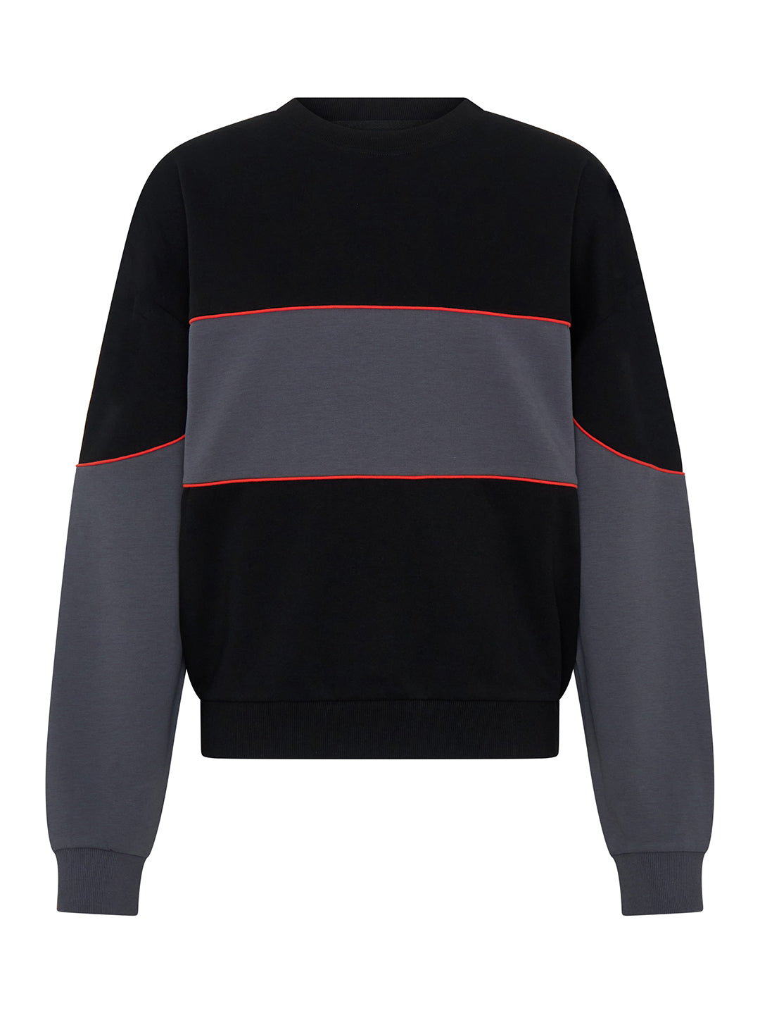 black and grey sweatshirt front view product image