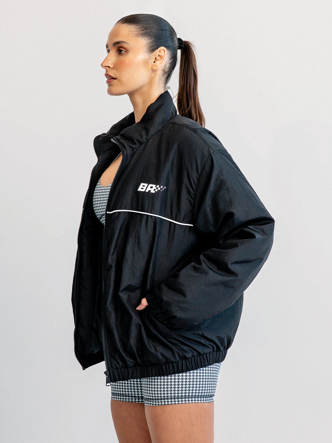 Speedway Sideline Bomber Jacket - Black