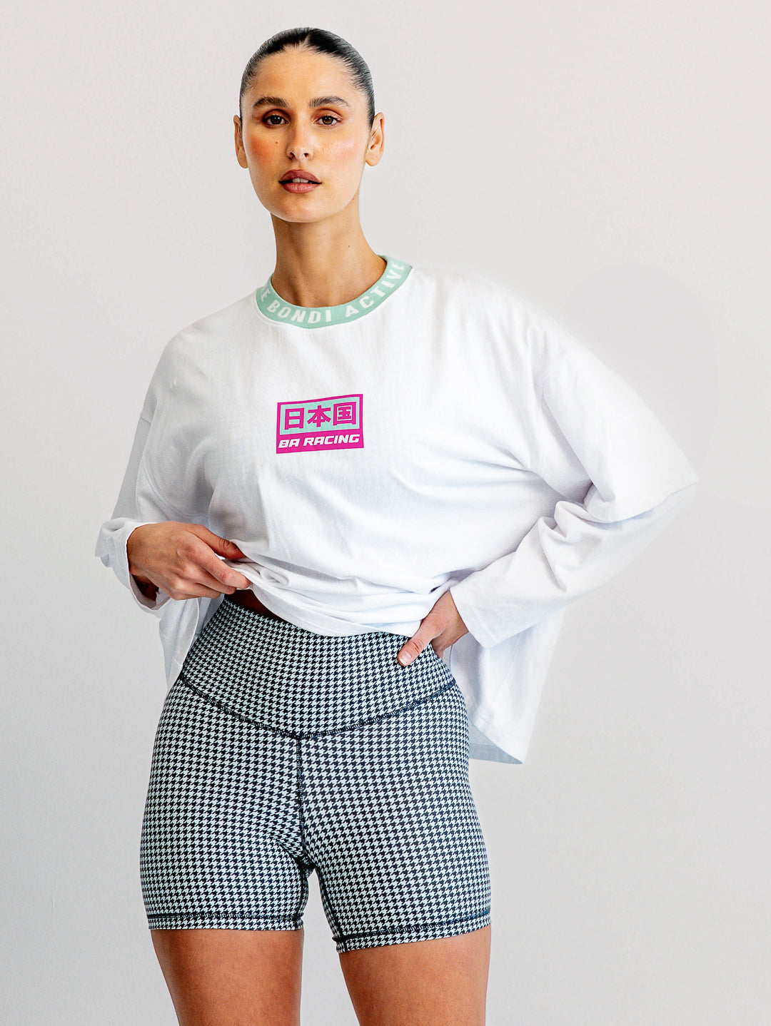 Speedway Layered Long Sleeve Tee - White