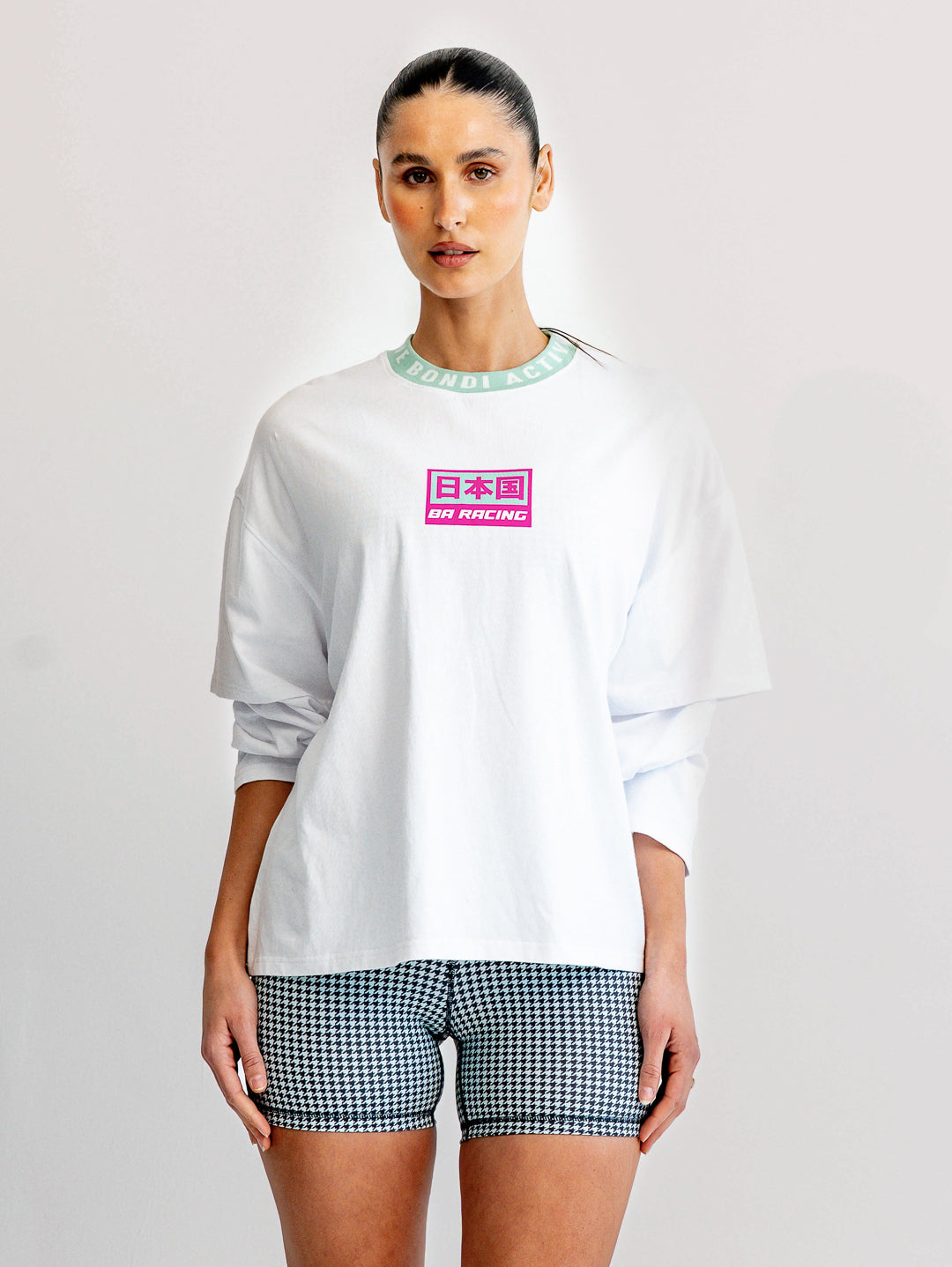 Speedway Layered Long Sleeve Tee - White