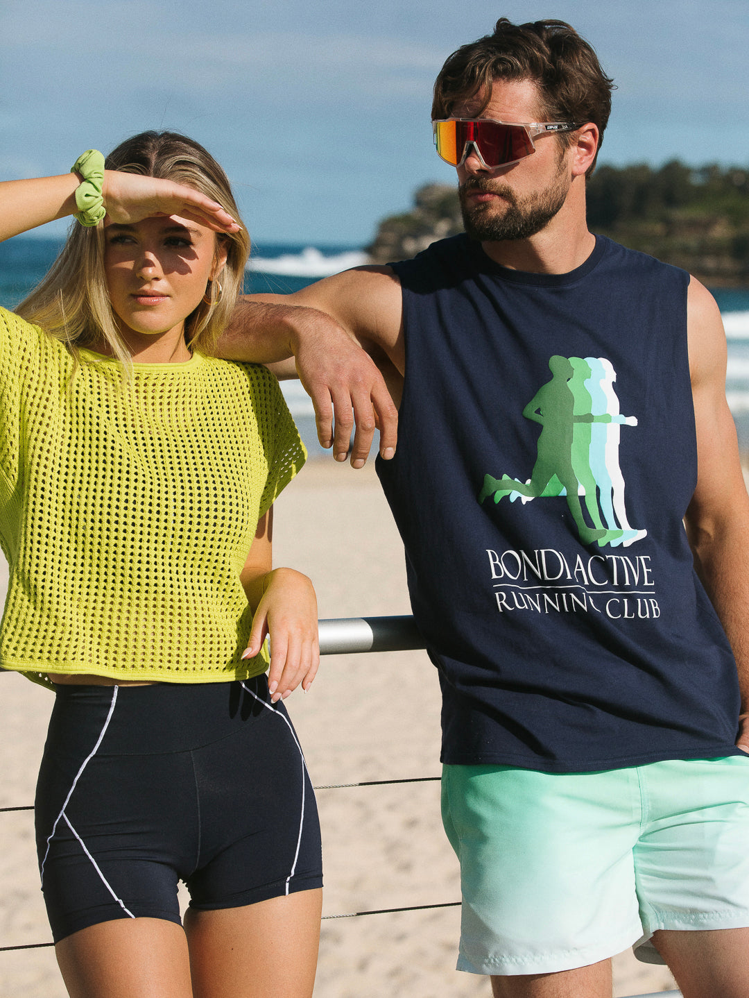 Sports Club Pointelle Crop Tee - Chartreuse